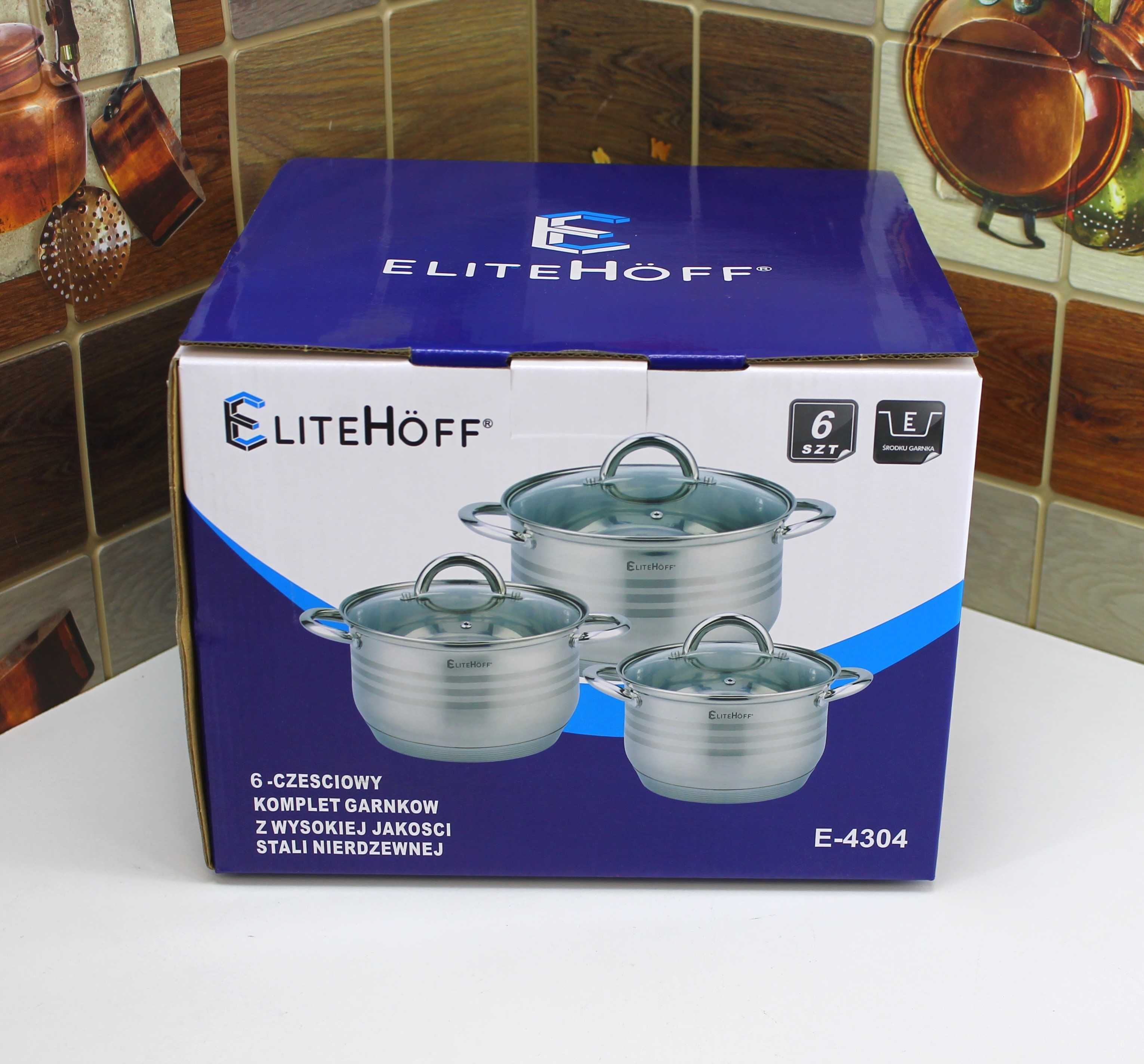 Garnki Kuchenne do Indukcji EliteHoff Gastro E-4303 (6 elementów)