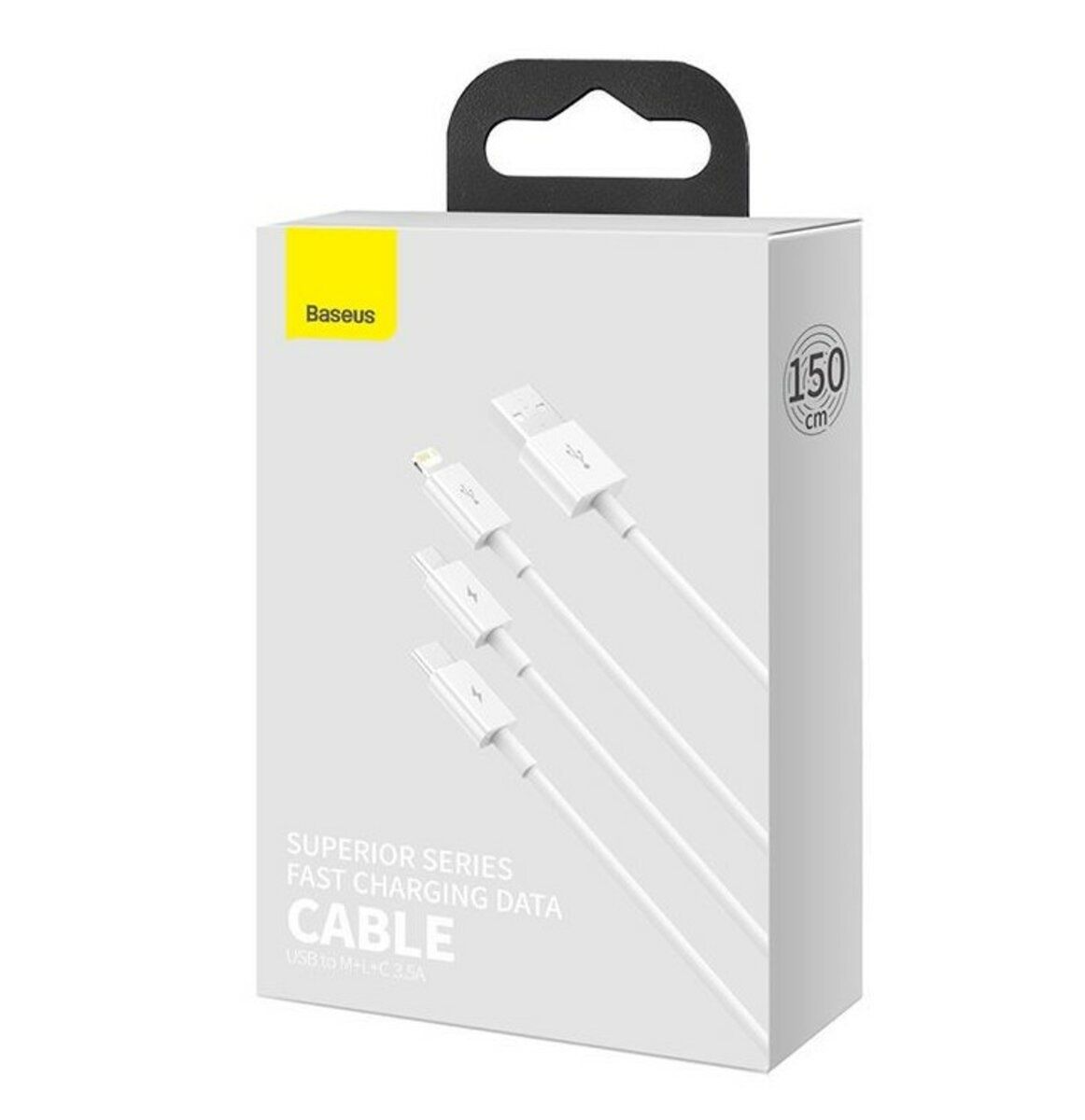Кабель Baseus 3-in-1 USB - Type-C + iPhone + Micro / 150см