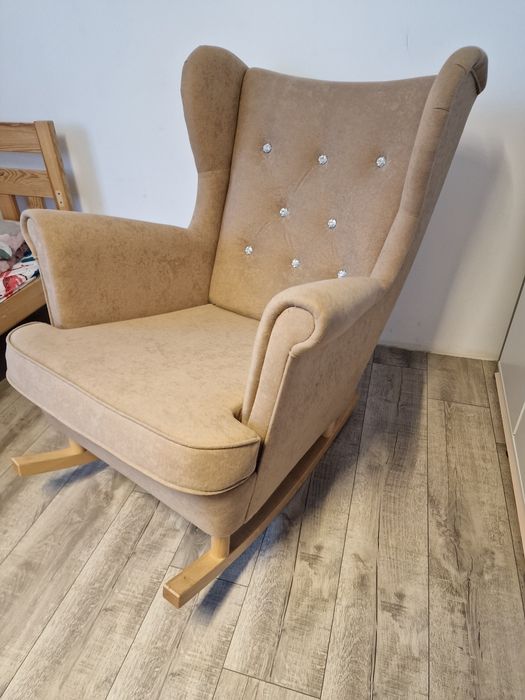 Uszak bujany glamour transport mleczna kawa khaki fotel ki diamenty