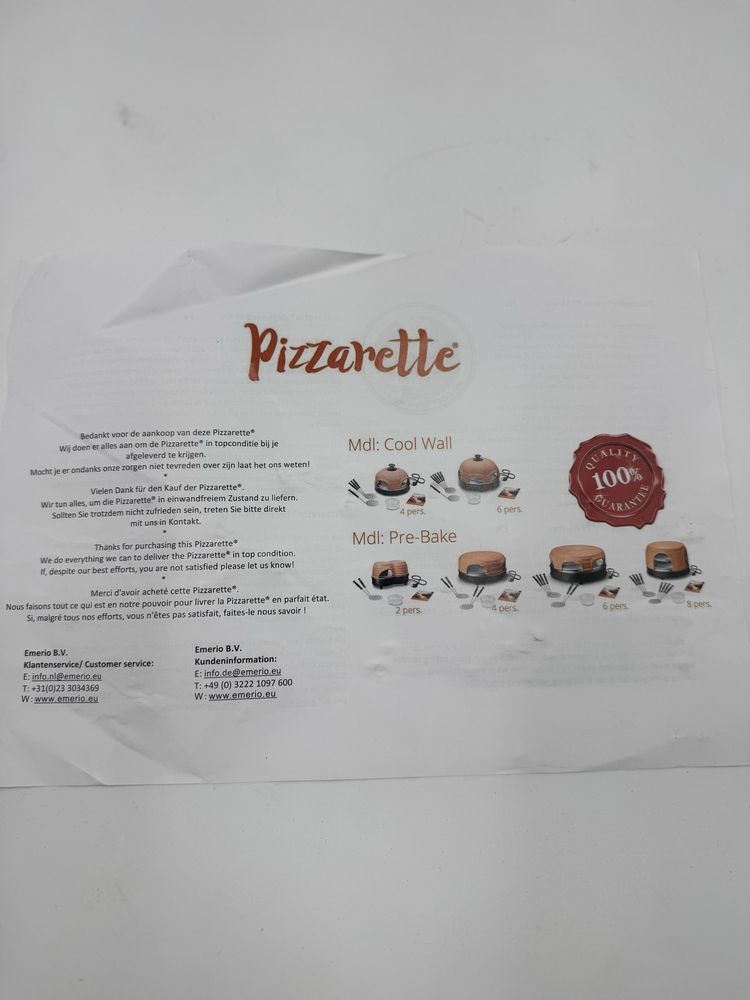Emerio Piec do pizzy Pizzarette Funkcja wstępnego pieczenia 8 os.