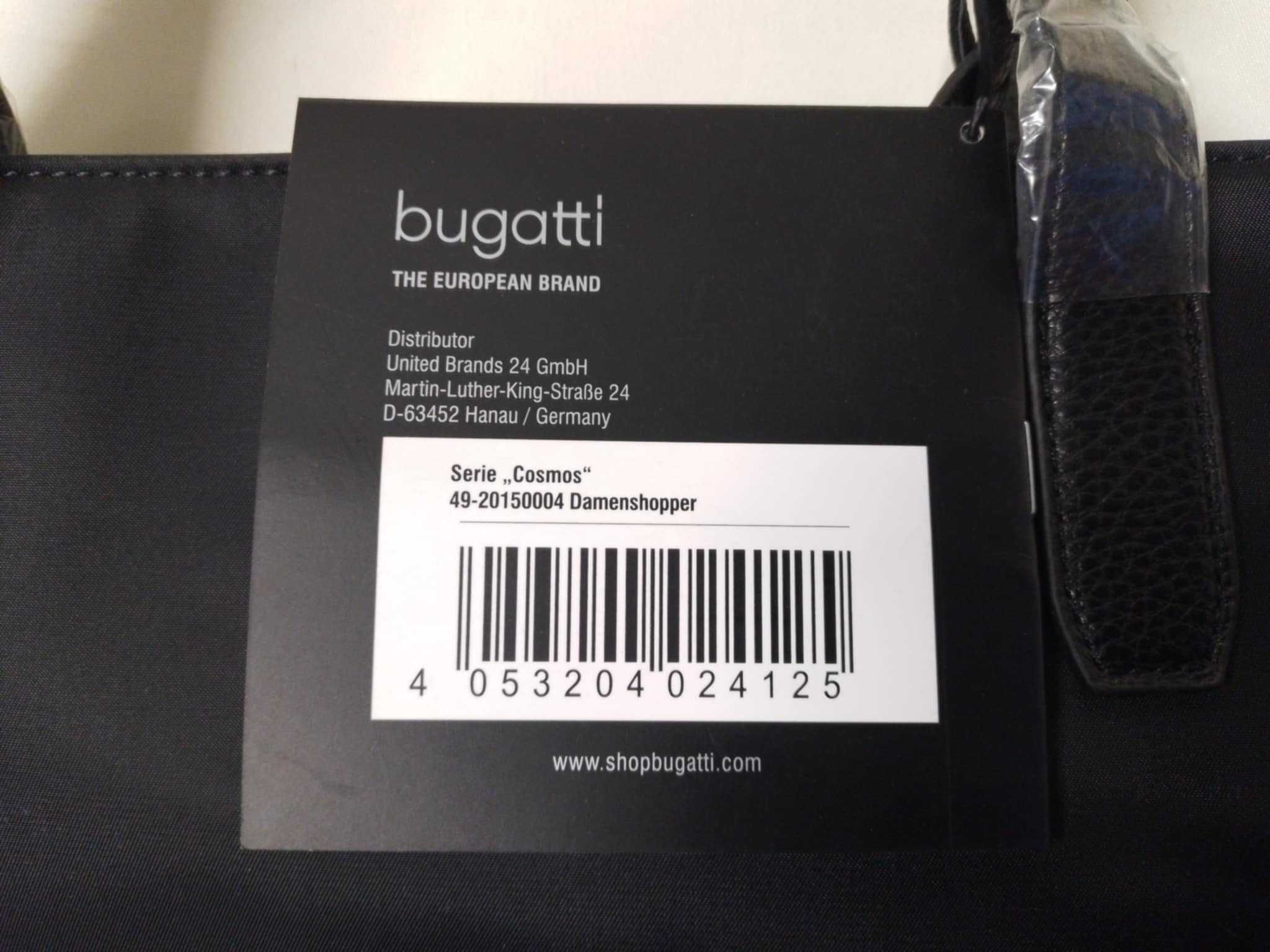 Nowa torebka damska Bugatti czarna z metką