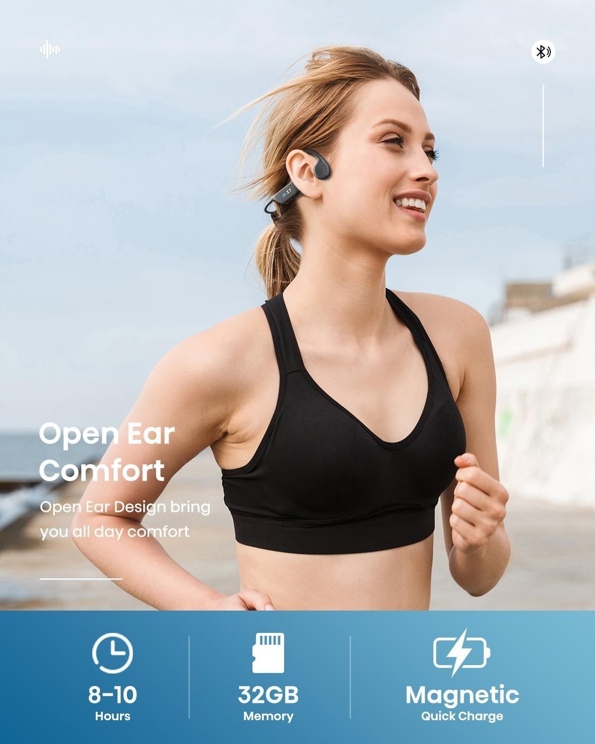 Słuchawki do pływania Bluetooth 5.3, pamięć 32GB MP3