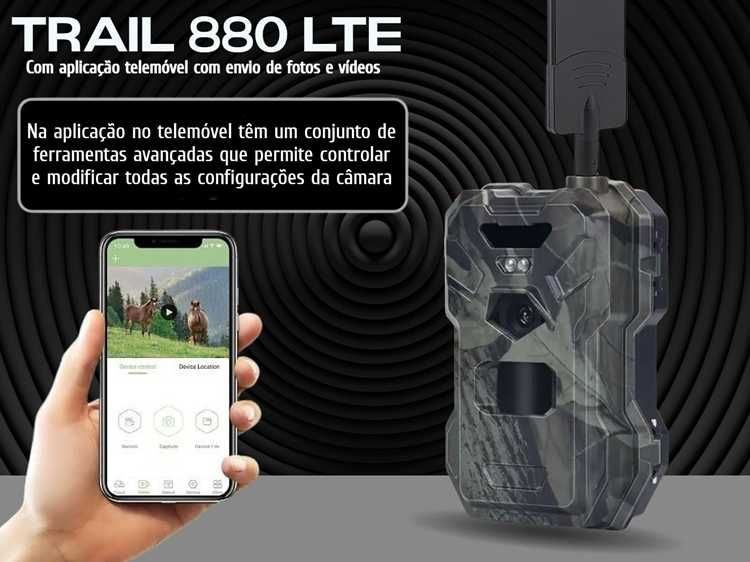 Câmera 880 LTE com aplicação telemóvel com envio de fotos e vídeos