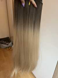 Włosy clip in treska blond ombre