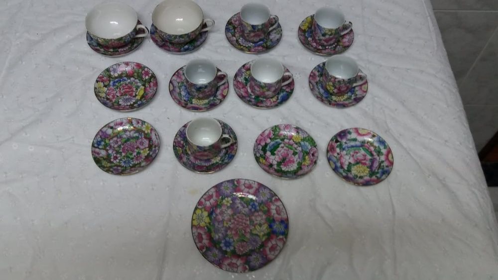 Serviço de loiça de porcelana chinesa pintado à mão
