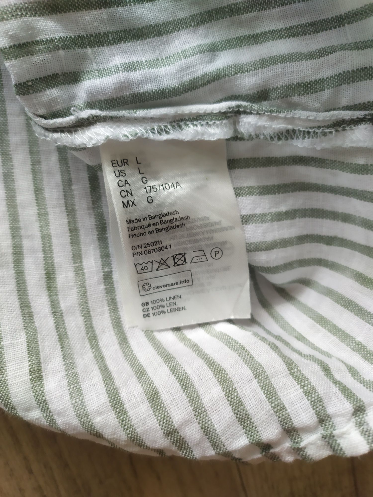 Koszula lniana 100% len H&M rozmiar 40