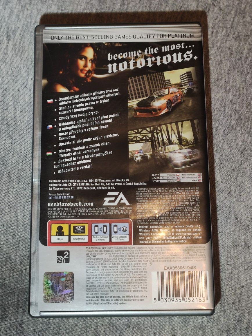 Need for speed MostWanted 5-1-0 PSP