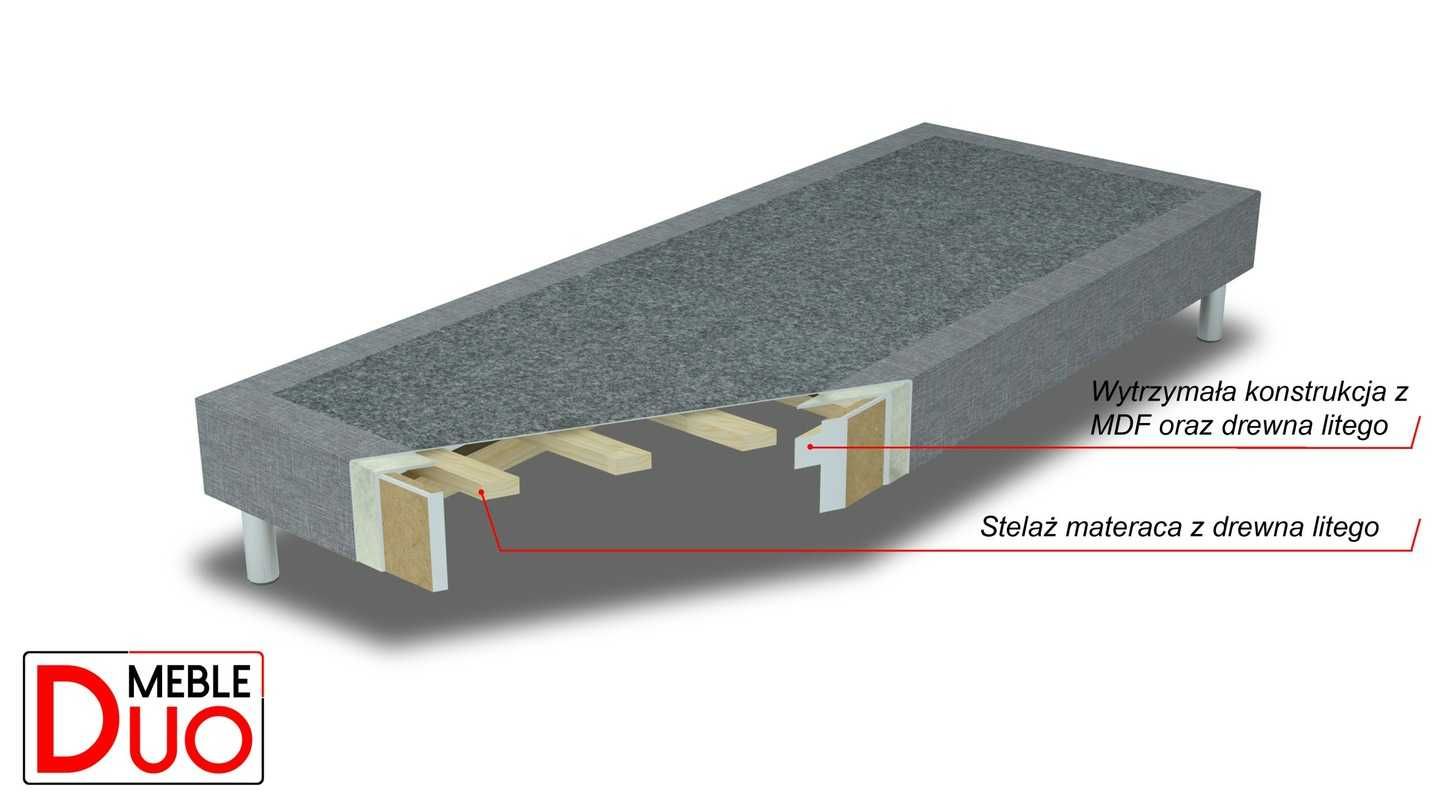 ŁÓŻKO HOTELOWE kontynentalne tapicerowane  LUXOR 100x200 z materacem