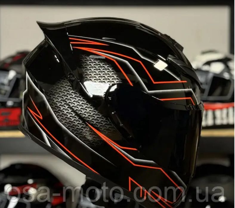 Мотошолом Zip Green мото шлем чорний для мото техніки шлем інтеграл