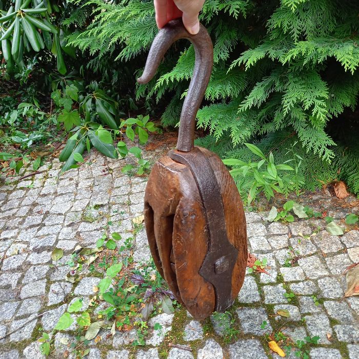 Marynistyka żeglarstwo stary duży blok linowy bloczek żeglarski