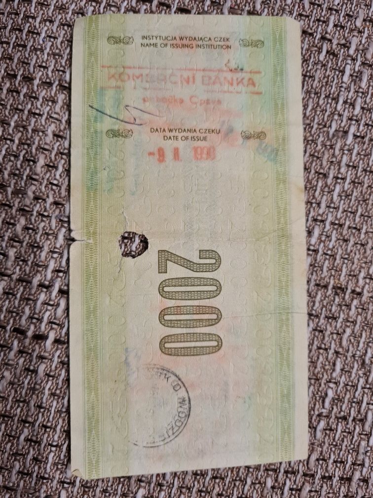 Czek Podróżniczy 2000