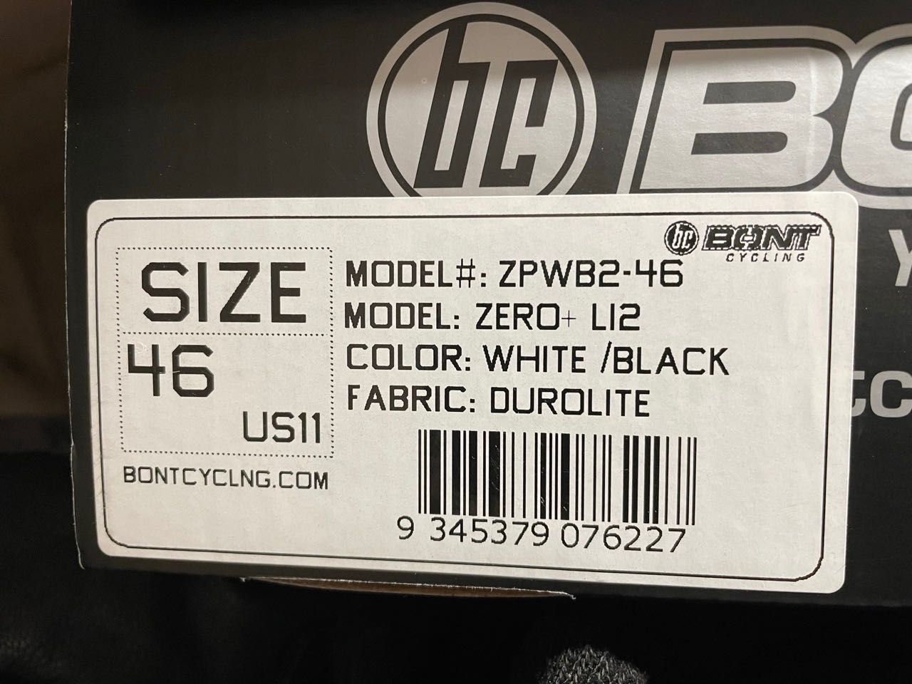 Buty kolarskie Bont Zero+ r. 46 – jak nowe