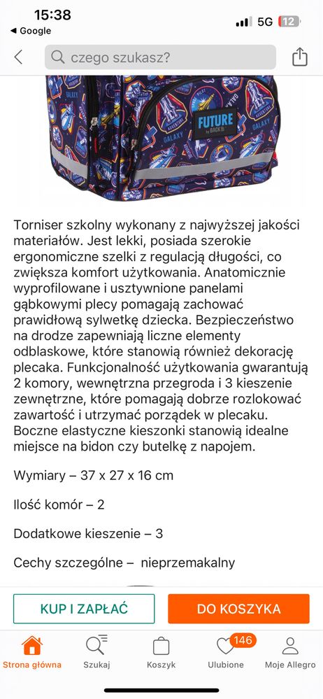 Plecak tornister ergonomiczny Derform