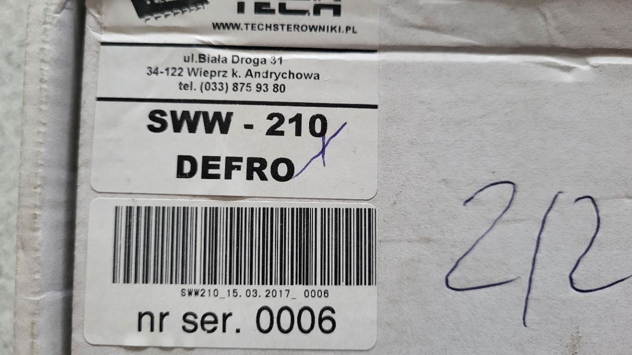 defro sterownik sww-210 do kotła firmy Defro nowy