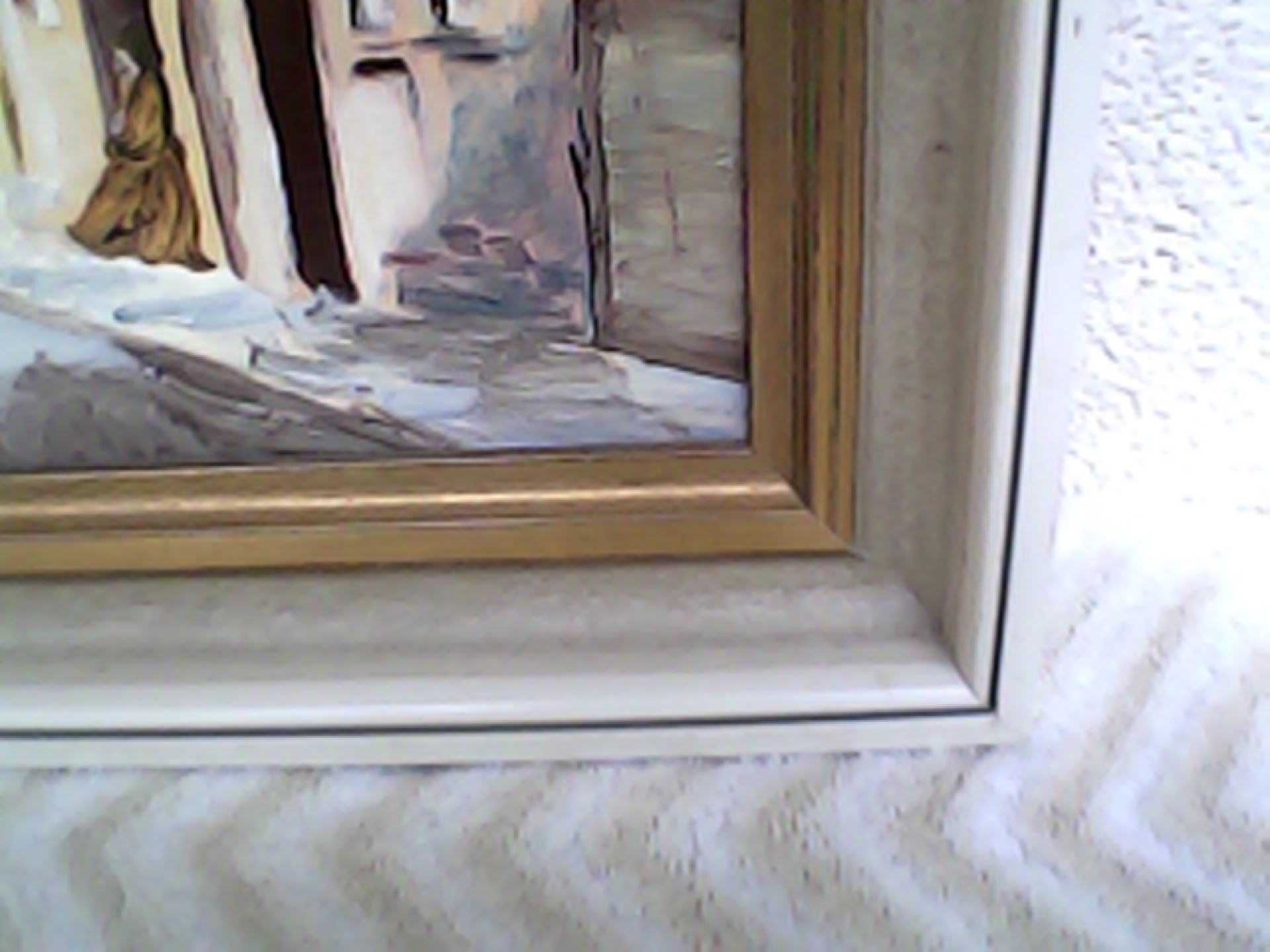 Obraz olejny " Brama Klingentor w Rothenburgu " wym. 58 x 48 cm.