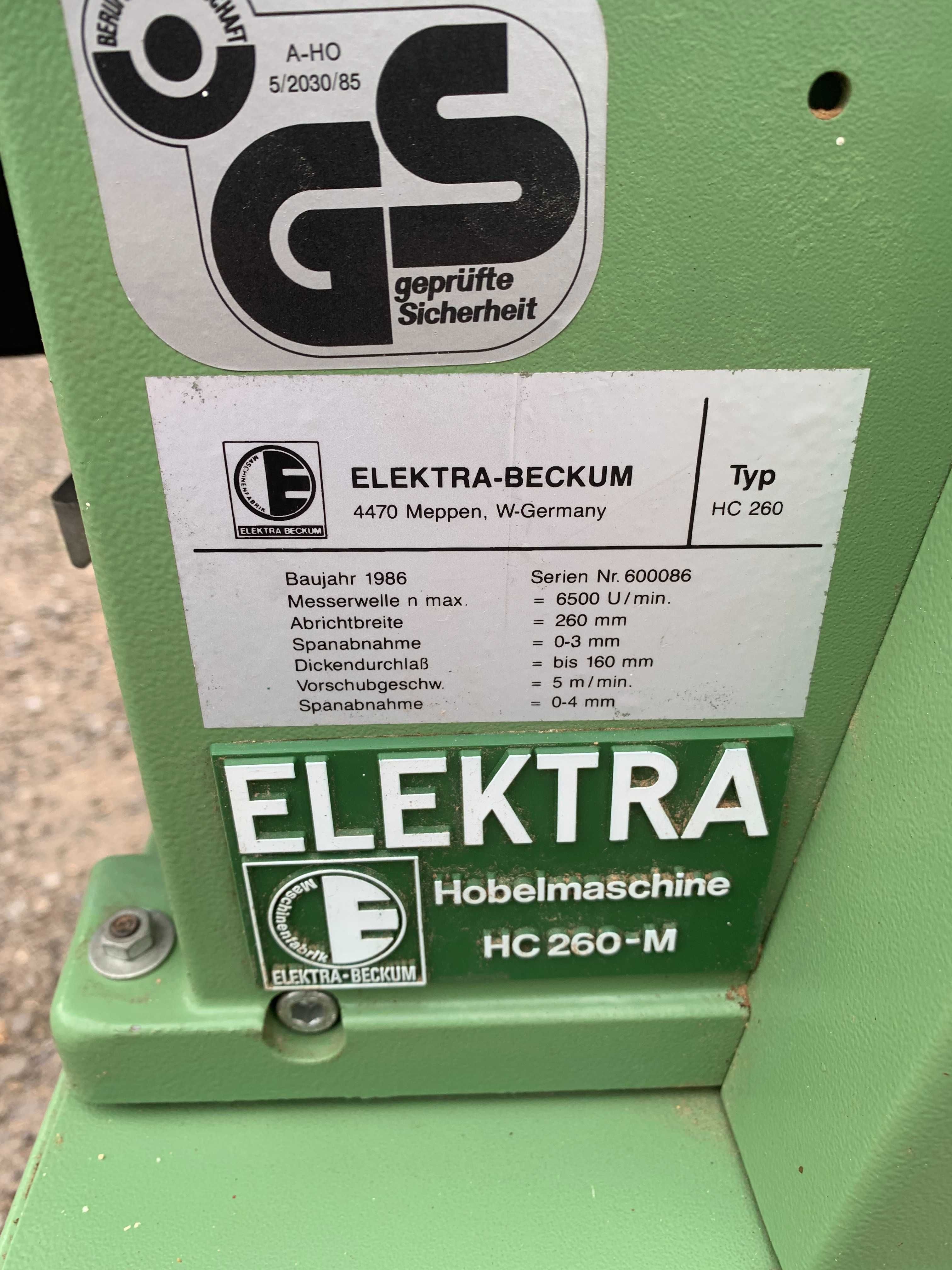 Mała heblarko grubościówka do drewna 380v Elektra Beckum stan idealny