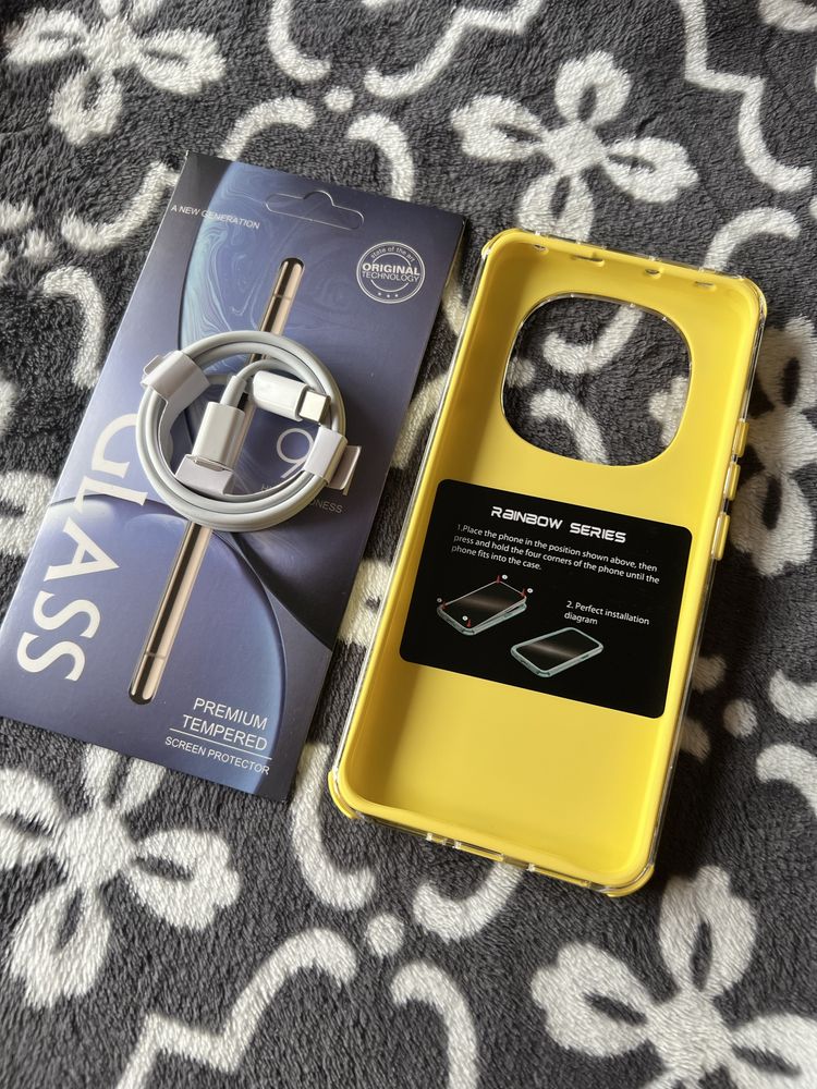 Etui do Redmi Note 14 Pro 5G ze szklem i kablem 40W usb type_C