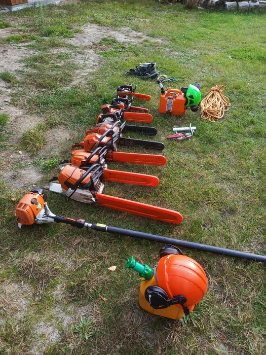 Wycinka drzew i krzewów. Prace wysokościowe. Frezowanie pni . Rębak.