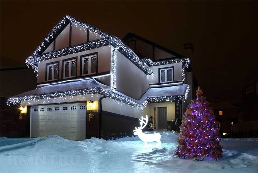 Гірлянда вулична бахрома. LED Гирлянда. Мішура, роса, хвойна лапа