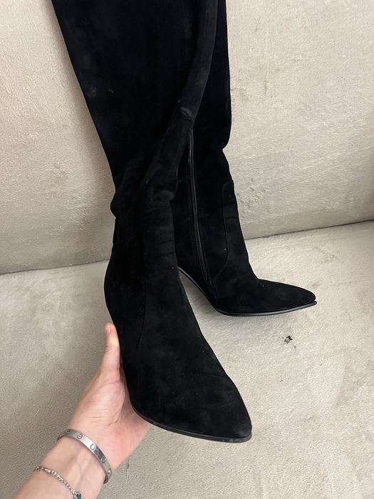 Ботфорти на широкому каблуку 38р