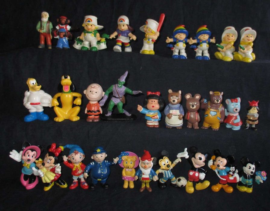 Bonecos Antigos Vintage PVC Monocromáticos Rajá Kinder Mcdonalds