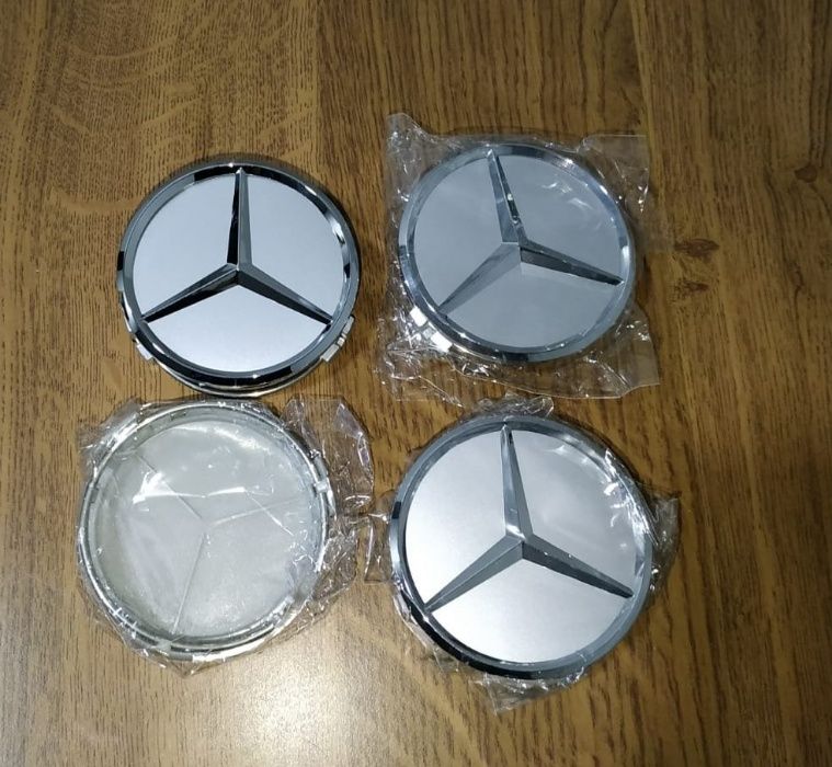 TODOS os Centros de jantes Mercedes Benz 75mm & Simbolo capô 57 mm