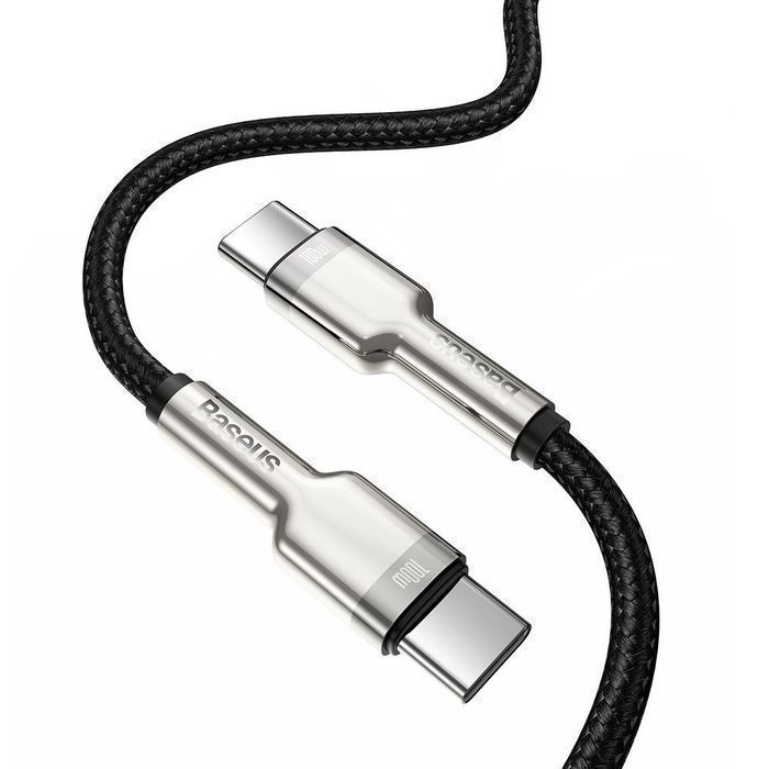 Kabel USB Typ C Baseus Cafule Metal 100W PD 1M, Czarny