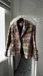 Твідовий жіночий піджак в стилі Burberry