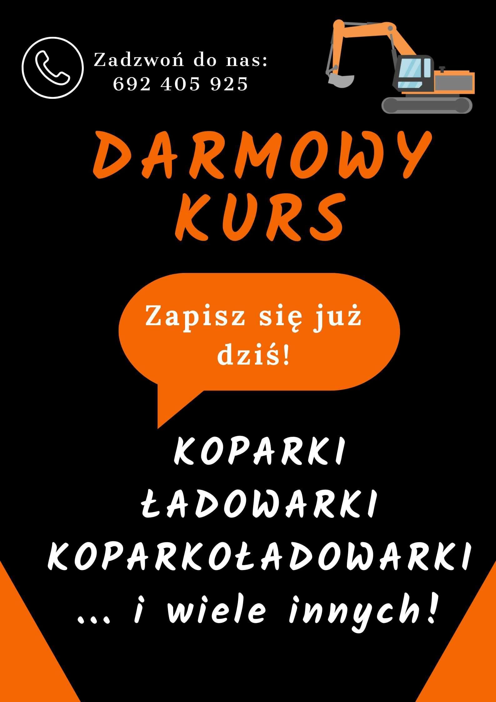 PROMOCJA Kurs na koparkoładowarki! ZA DARMO