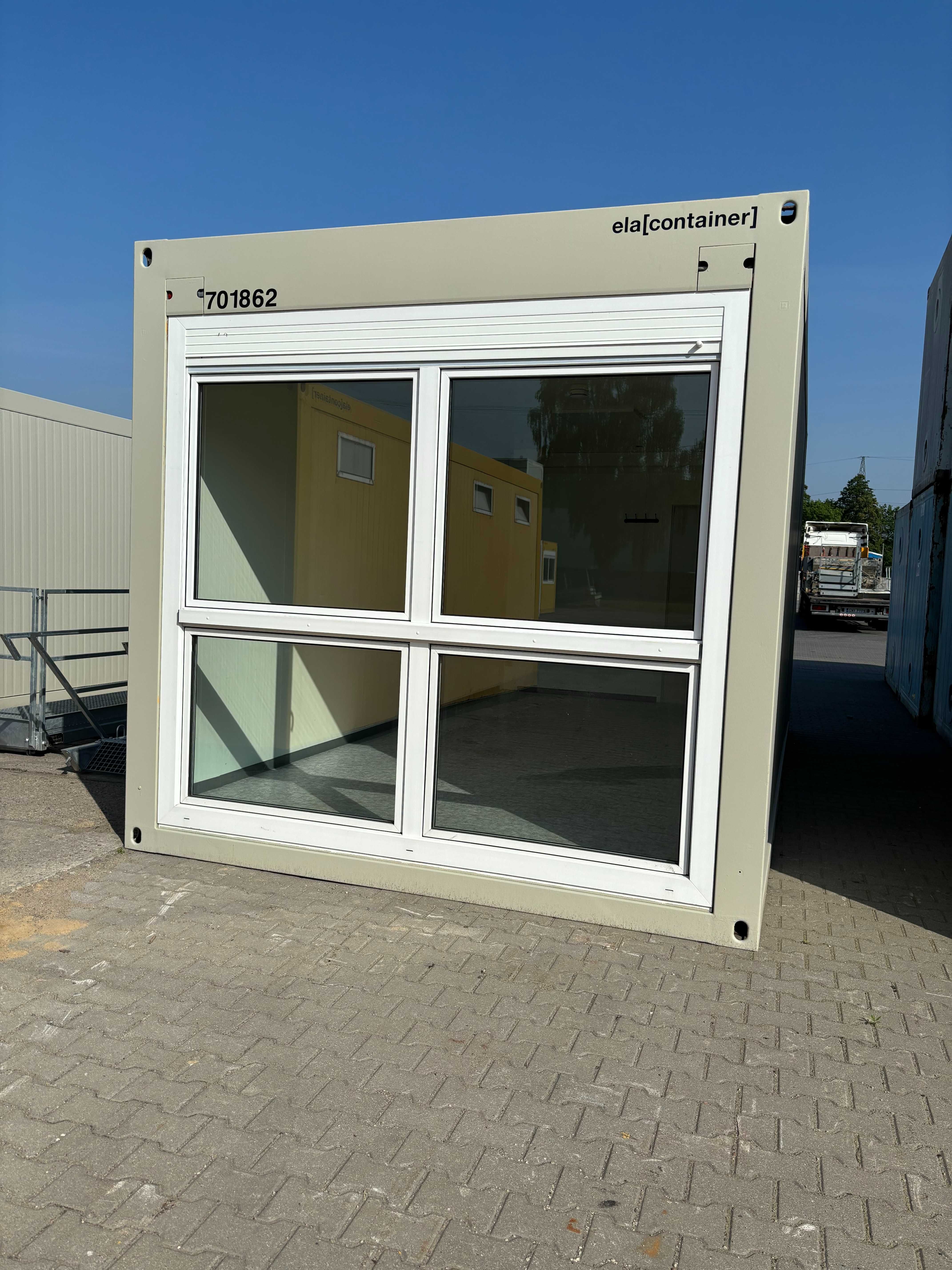 Kontener biurowy 6 metrowy 20 stopowy przeszklony
