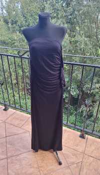Długa czarna sukienka maxi bez ramiączek 95 % wiskoza Next rozmiar XXX