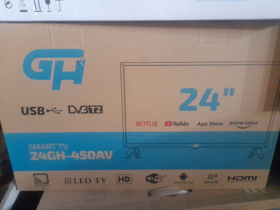 Телевізор 24" HD TV AOSP Android 12 T2S2 - 24GH-450AV GH