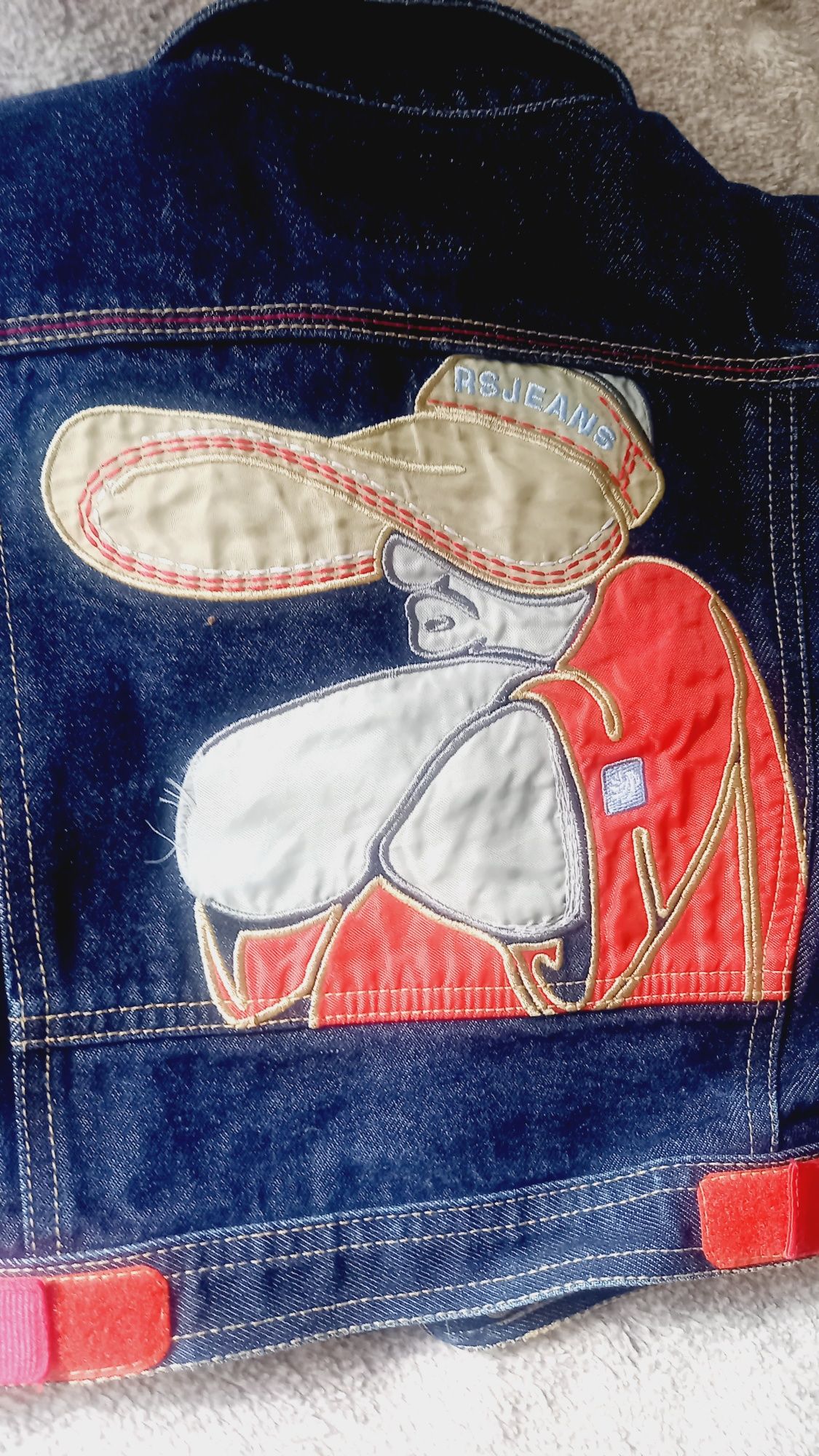 Wyprzedaż, Kurtka katana jeansowa okolo 92cm,18m-24m super aplikacja R