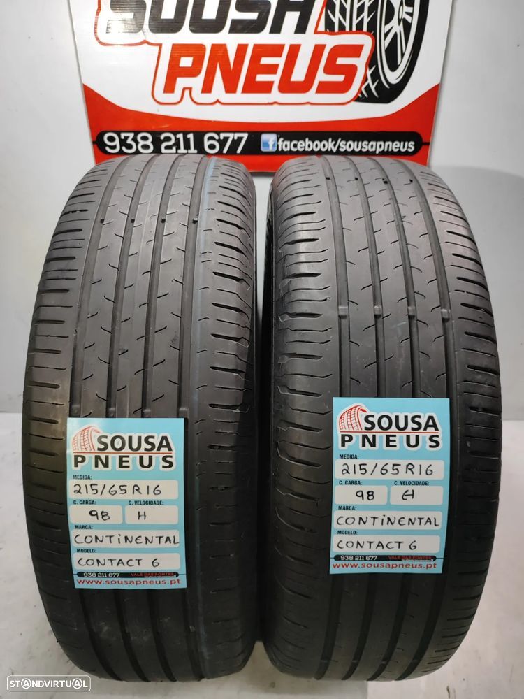 2 pneus semi novos 215-65r16 continental - oferta da entrega 90 euros