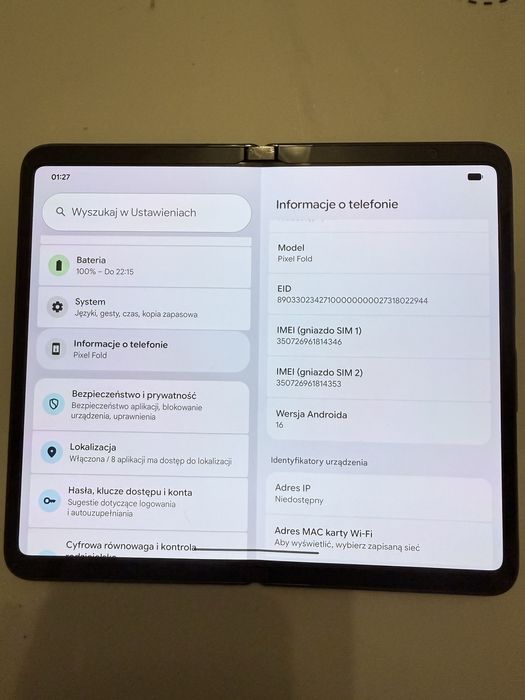 Google Pixel Fold 256GB stan bardzo dobry, sprzęt klasy premium
