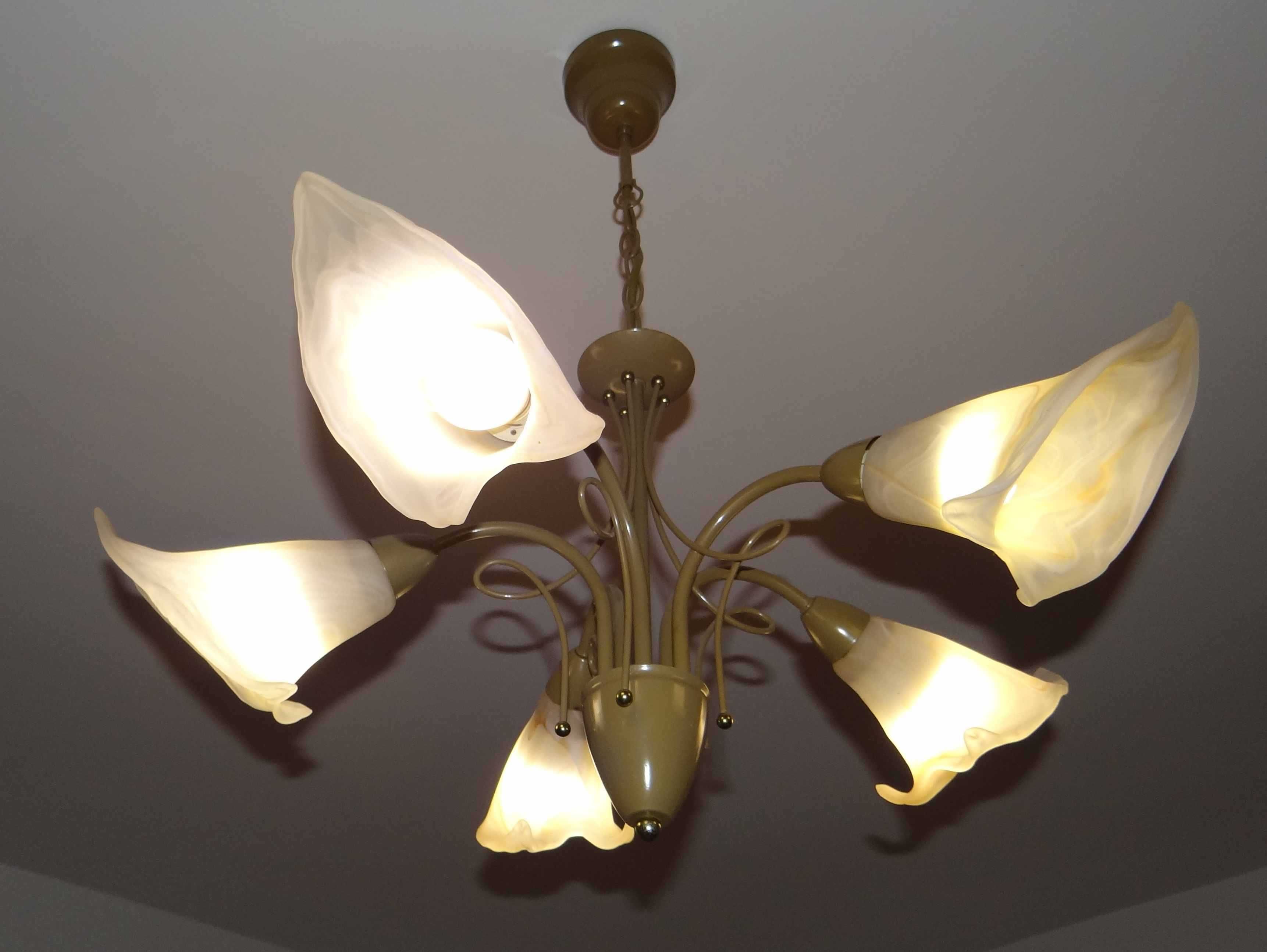 Lampa wisząca pokojowa, żyrandol z żarówkami LED