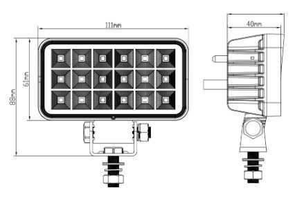 Lampa robocza szperacz halogen 18 led 27W 2008Lm 12/24V Bielsko-biała