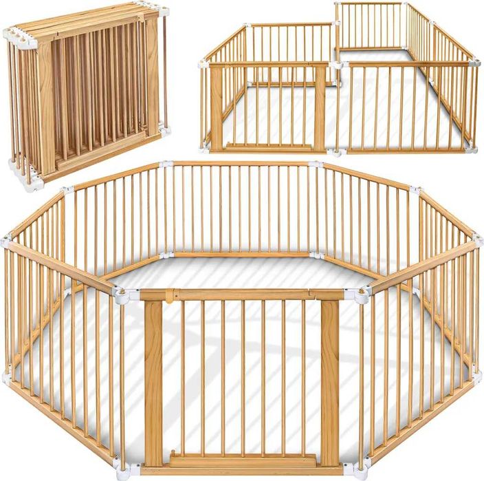 Kiduku drewniany kojec dla dziecka 720x70 cm