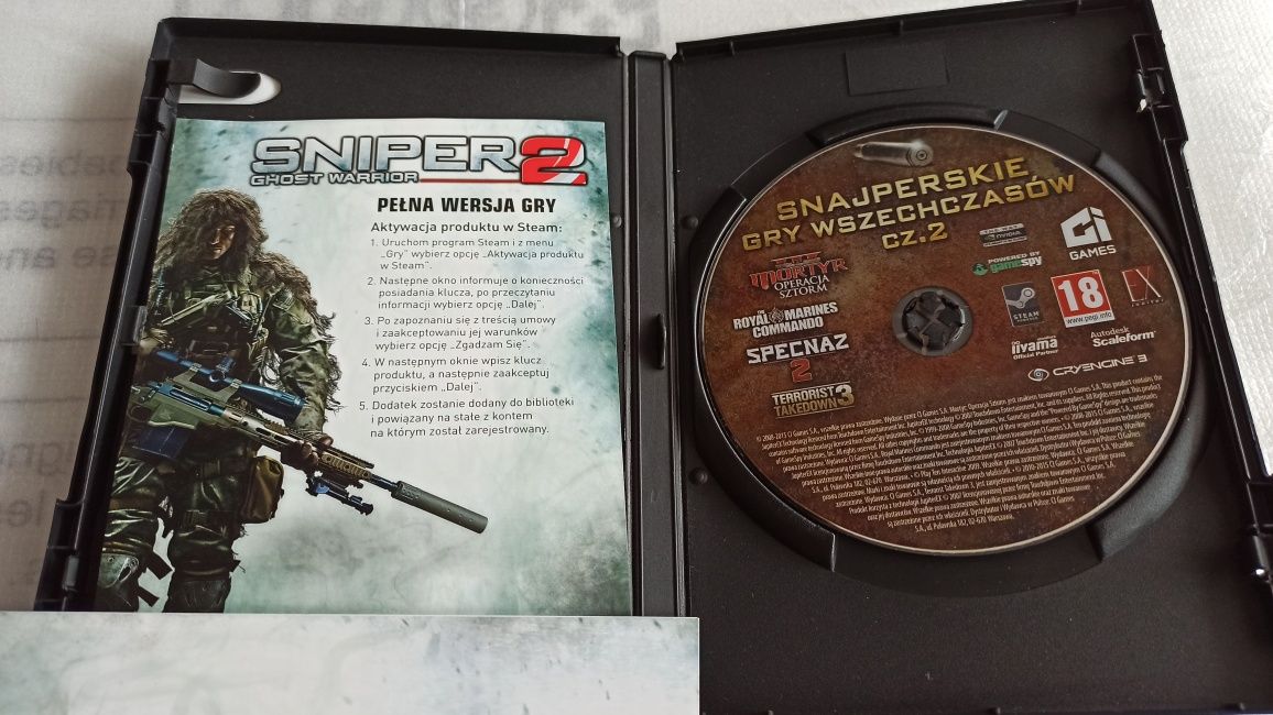 Sniper 2 Ghost Warrior + steelbook jak nowy. Pc/dvd