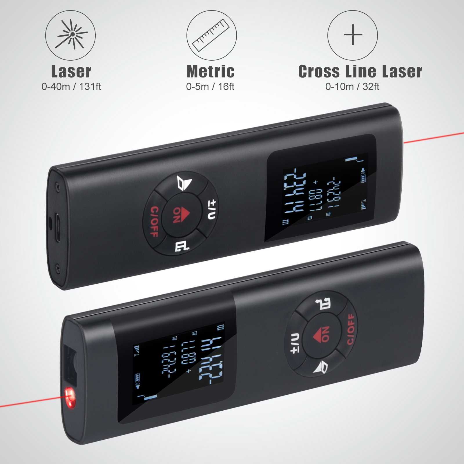 Mini inteligentny dalmierz laserowy 60M na podczerwień USB akumulator