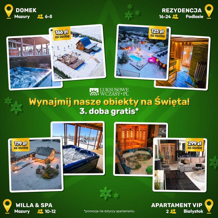 Luksusowy apartament VIP na doby dla Dwojga - Jacuzzi Sauna Białystok