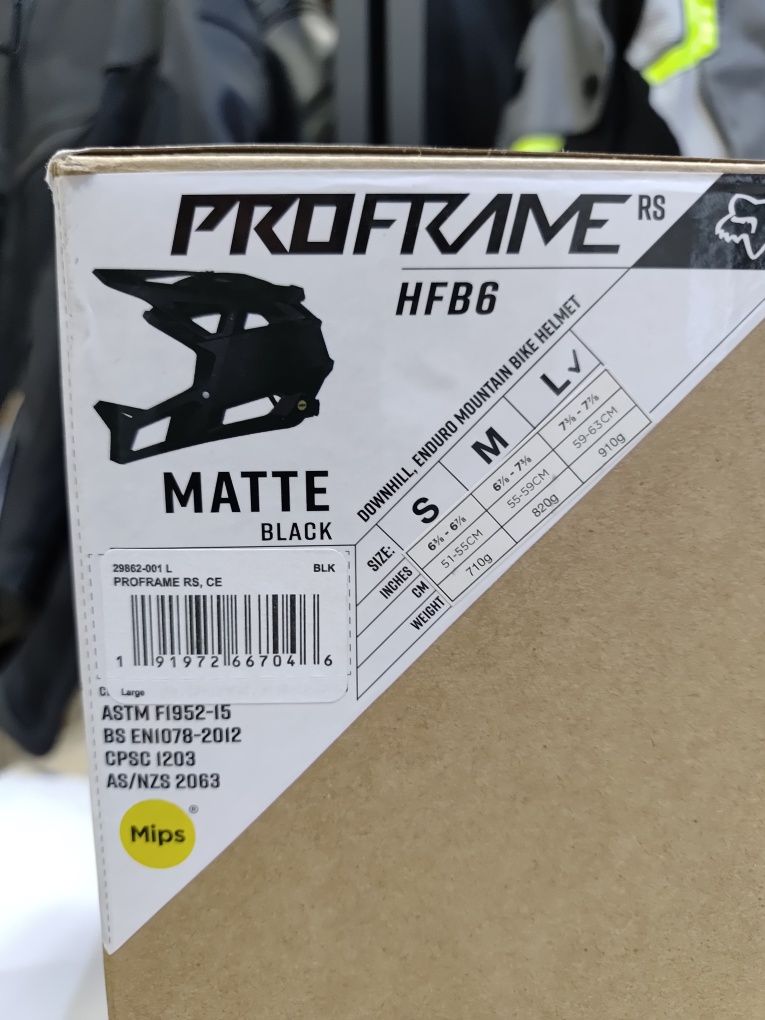 Kask FOX PROFRAME RS HFB6 cross rower czarny mat Matte Black roz  L