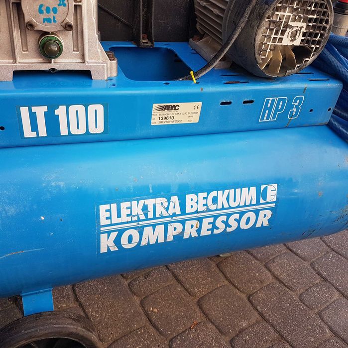 kompresor sprężarka tłokowa 100l 230v 11 jak nowy elektra beckume hp3
