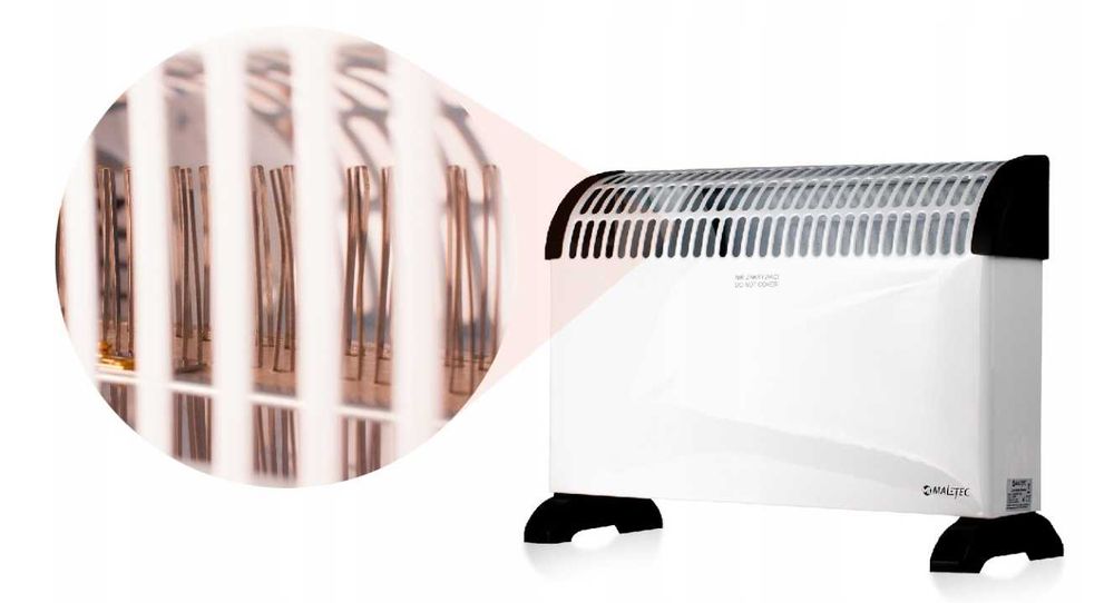 Ogrzewaj z Elegancją-Grzejnik elektryczny 2000 W biały,czarny 52x34 mm