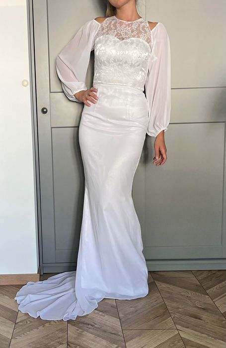 Nowa Suknia ślubna biała długi rękaw AdasBridal
