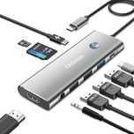 Adapter USB C Hub Multiport 9 w 1 USB 3.0 2x USB 2.0, 4K-60Hz PD SD TF