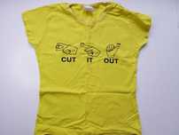 Żółty t-shirt z nadrukiem z porządnej bawełny y2k punk alternative