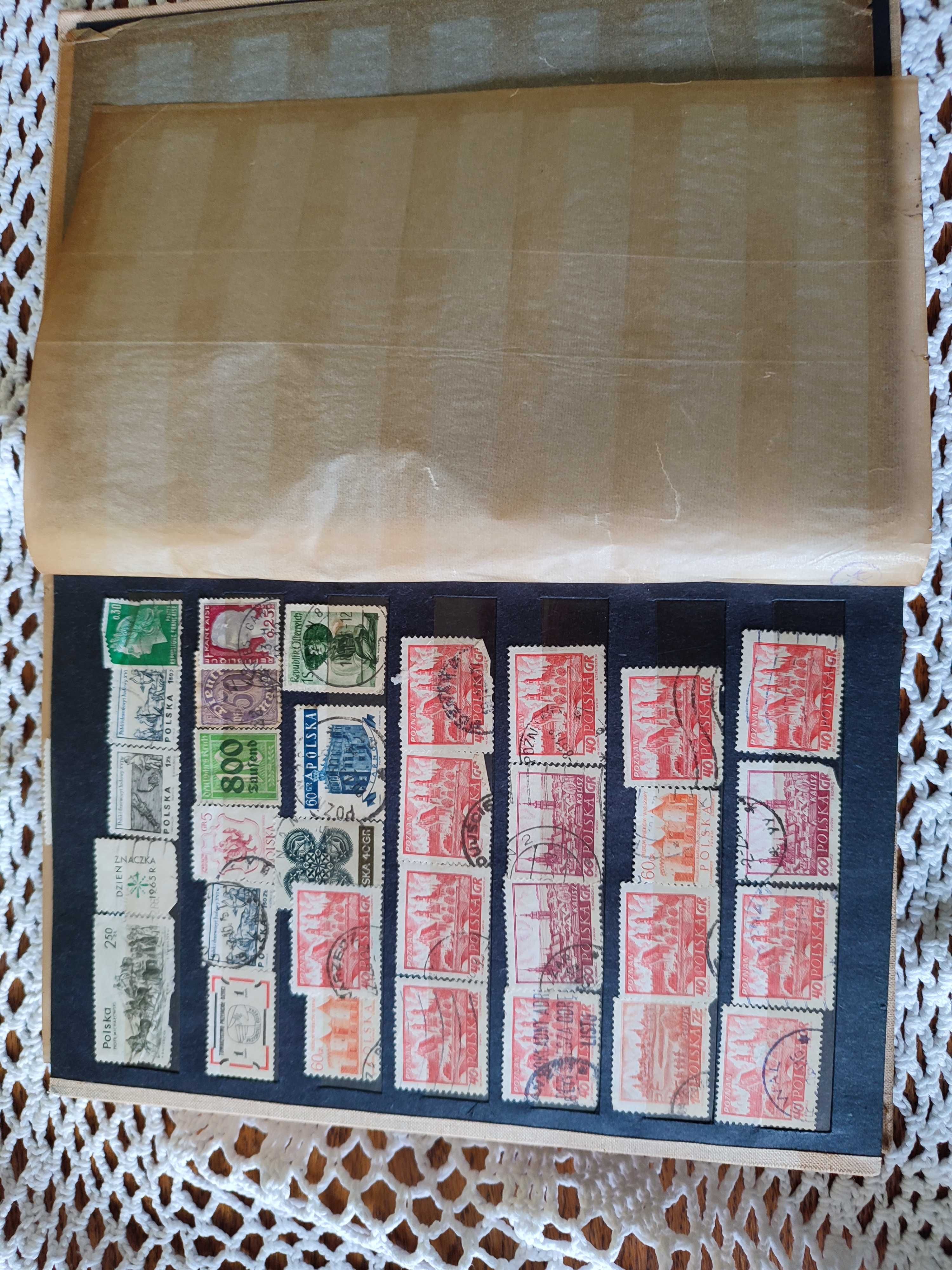 Klaser ze znaczkami PRL, DDR, USA . Kolekcja .