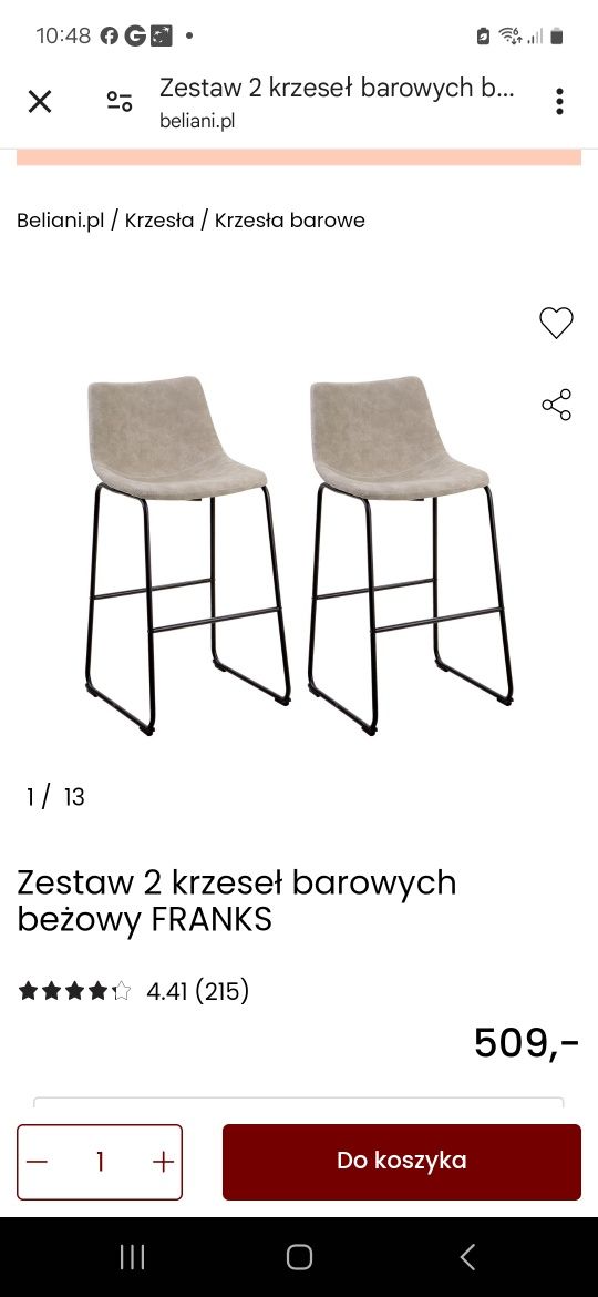 Krzesło barowe hoker
