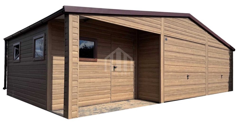 Garaż blaszany 9x4m + wnęka - brama drzwi okno rynny SO141